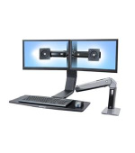 ERGOTRON WorkFit-A II, Dual, Polished Aluminum,stolní držák,monitor,klávesnice