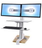 ERGOTRON WorkFit-S, Dual Monitor with Worksurface+ (bílý),stolní držák pro dva monitory , kláv.+myš.,okl. plocha