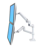 ERGOTRON LX Dual Stacking Arm, stolní ramena pro 2 lcd. max. 27", flexibilní , bílé