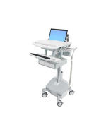 ERGOTRON StyleView® Laptop Cart, LiFe Powered, 1 Drawer (1x1), pojízdný stojan, NTB, Klávesnice, myš, s napájením + šupl
