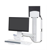 ERGOTRON StyleView® Sit-Stand Combo System (white) s prac. plochou, držák LCD, klávesnice+ myš