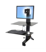 ERGOTRON WorkFit-S, Single HD Workstation with Worksurface (black), nastavitelný stolní držák pro monitor, kláv.+myš. police