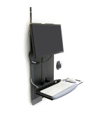 ERGOTRON StyleView® Vertical Lift, High Traffic Area (black), systém držáků na zeď, monitor,klávesnice,myš, low profile