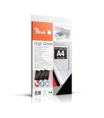 PEACH vazací zadní obaly,  A4 250gsm, černé, vysoký lesk, 25 ks