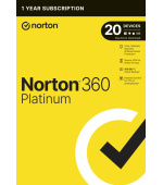 NORTON 360 PLATINUM 100GB CZ 1 uživatel 20 zařízení na 1 rok