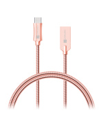CONNECT IT Wirez Steel Knight USB-C (Type C) - USB-A, metallic rose-gold, 2,1A, 1 m