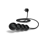 CONNECT IT prodlužovací kabel 230 V, 4 zásuvky, 3 m, bez vypínače (černý)