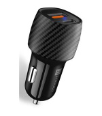 CONNECT IT InCarz PD+QUICK CHARGE 3.0 nabíječka do auta, 1x USB-A + 1x USB-C, 3 A, CARBON