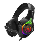 CONNECT IT BIOHAZARD RGB herní sluchátka s mikrofonem, 1xJack(4pin)+USB+ adaptér 2xJack, ČERNÁ