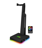 CONNECT IT NEO Stand-It RGB stojánek na sluchátka + USB hub, ČERNÝ