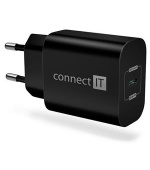 CONNECT IT Voyager2 nabíjecí adaptér 1×USB-C, 25W PD, ČERNÝ