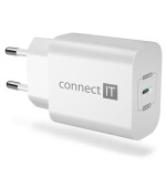 CONNECT IT Voyager2 nabíjecí adaptér 1×USB-C, 25W PD, BÍLÝ