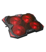 C-TECH Chladící podložka pro ntb Zefyros (GCP-01R), casual gaming, 17,3", červené podsvícení, regulace otáček
