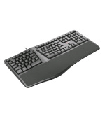 C-TECH klávesnice KB-113E USB, ERGO, černá, CZ/SK