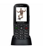 EVOLVEO EasyPhone EG, mobilní telefon pro seniory s nabíjecím stojánkem (černá barva)