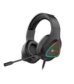 C-TECH herní sluchátka s mikrofonem Midas (GHS-17), casual gaming, RGB podsvícení,3,5mm jack+USB(pods.) černá