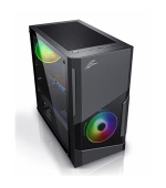 EVOLVEO M5, case mATX, 2x USB2.0 / 1x USB3.0 / 3x120mm LED / černý s průhlednou bočnicí
