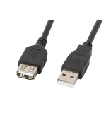 LANBERG USB-A M / F 2.0 kabel 3m, černý