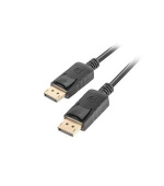 LANBERG připojovací kabel DisplayPort 1.2 M/M, 4K@60Hz, délka 3m, černý, se západkou, zlacené konektory