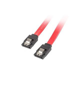 LANBERG SATA III datový kabel (6GB/S) F / F 50cm, kovová západka, červený