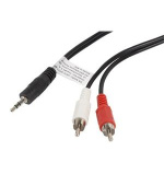 LANBERG Minijack 3,5mm (M) 3 PIN na 2x RCA (CINCH) (M) kabel 1,5m