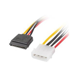 LANBERG Molex (M) 4 PIN na 2x SATA (F) 15 PIN kabel 30cm