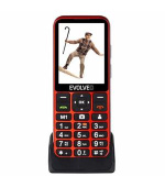 EVOLVEO EasyPhone LT, mobilní telefon pro seniory s nabíjecím stojánkem (červená barva)