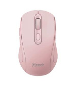 C-TECH myš WLM-12 Dual mode, bezdrátová, BT5.0 + 2,4GHz, 1600DPI, 6 tlačítek, USB nano receiver, růžová