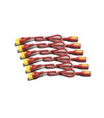 APC sada napájecích kabelů (6 ks), se zajištěním, C13 na C14, 1,8 m, červená barva