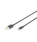 Digitus USB 2.0 kabel USB A samec na USB micro B samec, 2x stíněný, Měď, 1m