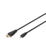 Digitus HDMI High Speed s Ethernetem připojovací kabel HDMI/D na HDMI/A ( standard na micro) ,  1m