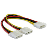 Delock Y napájecí kabel Molex samec > 2x Molex 4pin samice