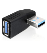 DeLock adaptér USB 3.0 samec - USB 3.0 samice pod úhelem 270° horizontálně