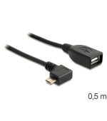 Delock Adapter USB micro-B samec pravoúhlý > USB 2.0-A samice OTG 50cm