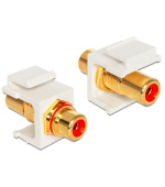 Delock Keystone module RCA samice > RCA samice,pozlacen,červený