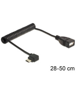 Delock kabel USB micro B samec pravoúhlý > USB 2.0-A samice, OTG, kroucený kabel