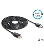 Delock kabel EASY-USB 2.0-A samec > USB 2.0-A samice,prodlužující 3 m
