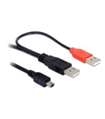 Delock napájecí Y kabel, 2xUSB A na mini USB B, 1 metr