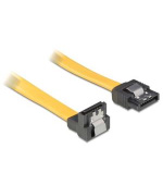 Delock kabel HDD SATA 50 cm přímý/dolů, žlutý, kovová západka