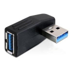 DeLock adaptér USB 3.0 samec - USB 3.0 samice pod úhelem 90° horizontálně