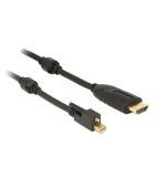 Delock Kabel mini Displayport 1.2 samec se šroubky > HDMI samec 4K aktivní černý 3 m