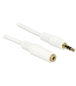 Delock Stereo Jack Extension Cable 3.5 mm 3 pin male > female 1 m white