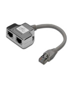 Digitus CAT 5e, 2x 1: 1, propojovací adaptér, stíněný 2x RJ45-zásuvka na 1x RJ45-Plug, délka 0,19 m
