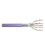DIGITUS CAT 6 instalační kabel F-UTP, drát, délka 305 m, dřevěný buben, LSOH, AWG 23, Simplex, barva fialová