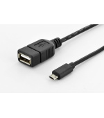 Ednet Kabelový adaptér USB 2.0, OTG, typ micro B - A M / F, 0,3 m, vysokorychlostní, micro B
