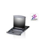 ATEN KL1516AM-AXA-AG 16P CAT-5 HIGH DENSITY DUAL RAIL LCD KVM SW 17INCH W/LED/CABLE/USA KB/EU