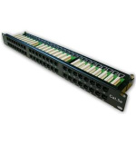 DATACOM Patch panel 19" UTP 48 port CAT5E LSA 1U BK (6x8p)