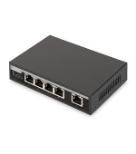 Digitus Gigabit Ethernet PoE Switch 4-portový PoE + 1-portový uplink, 62W PoE budget