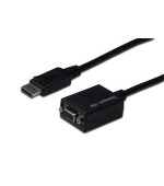 Digitus kabelový adaptér DisplayPort, DP - HD15 M / F, 0,15 m, s blokováním, kompatibilní s DP 1.1a, CE, bl