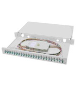 Digitus Fiber Optic Sliding Splice Box, 1U, Equipped 24x LC duplex, incl. M 25 Screw, Splice Cassette OM3 Color Pigtails, Adapter